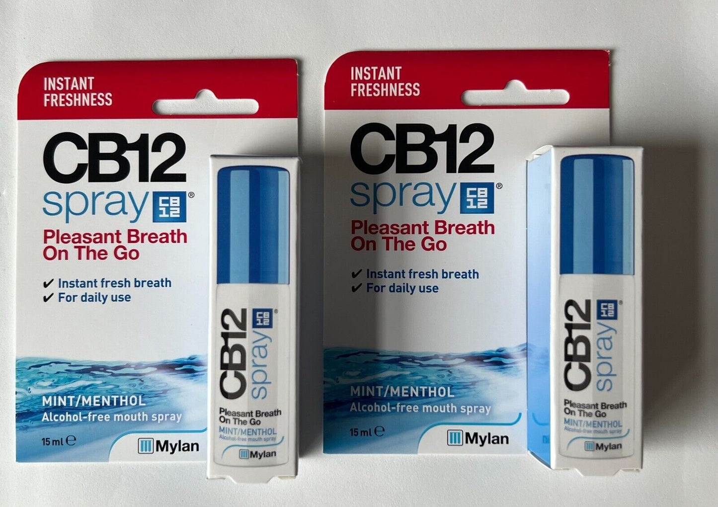 2 x CB12 Oral Spray Instant Freshness NEW Fresh breath spray 15ml