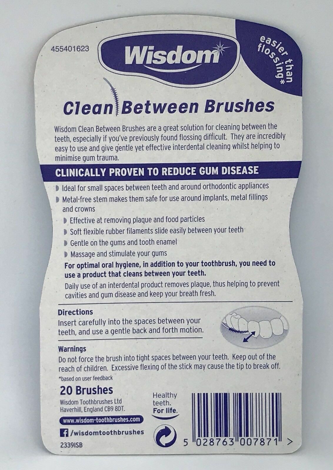 6 x Wisdom GREEN MEDIUM Clean Between Rubber 20 Interdental Plaque Brushes