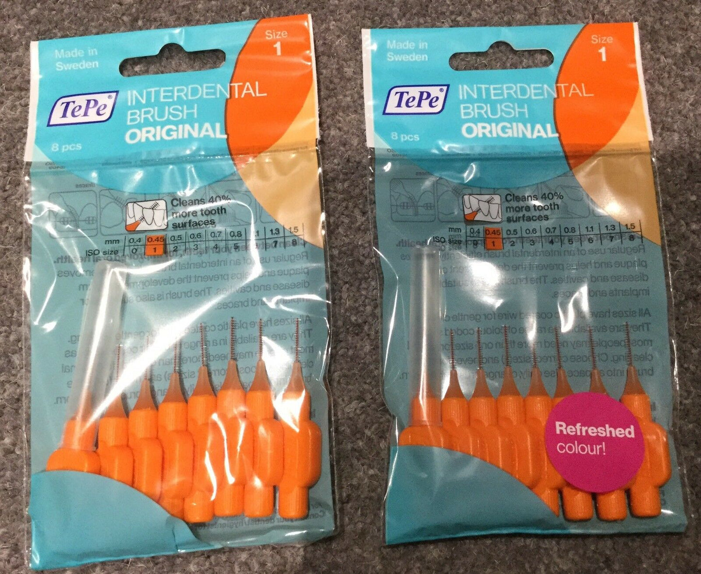 Tooth Picks Tepe Interdental Brushes ORANGE Size 1 x 6 Packs
