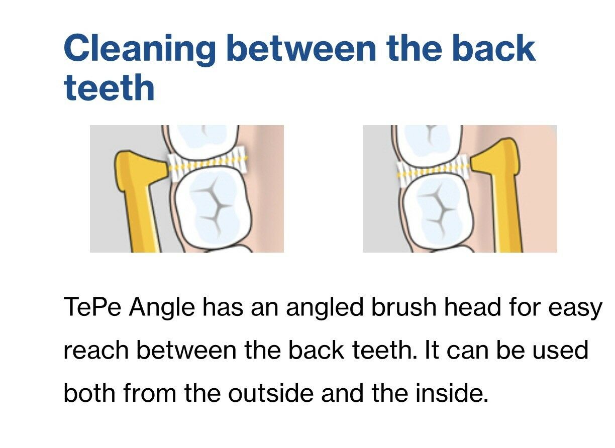 TePe Angle Green Size 5 - 0.8mm Interdental Brush - 4 Packs of 25 Brushes