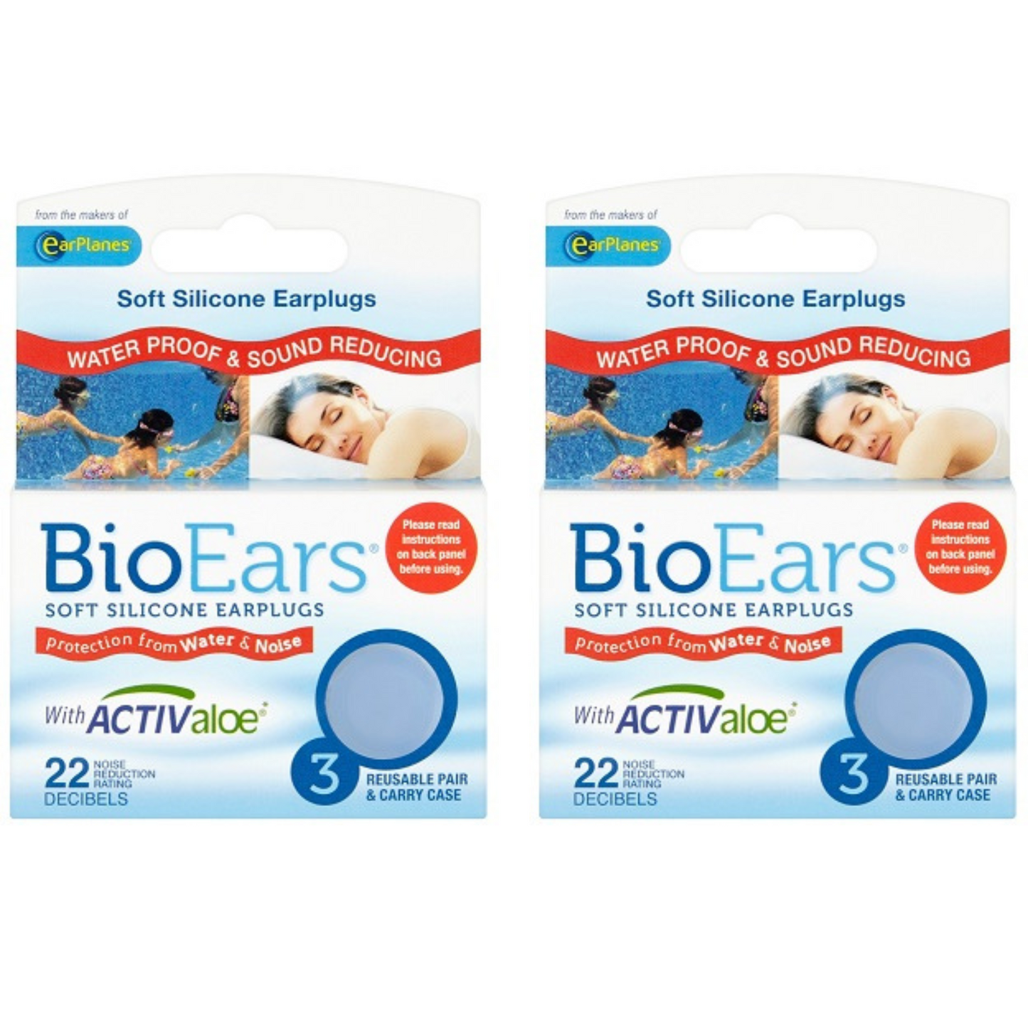 BioEars Soft Silicone Earplugs x 2 Packs