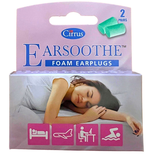Earsoothe Foam Earplugs 1 packs of 2 pairs and carry case (2 pairs in total)