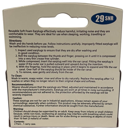 Earsoothe Foam Earplugs 2 packs of 2 pairs and carry case (4 pairs in total)