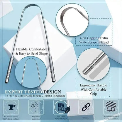 U-shaped Tongue Scraper Tongue Coating CleaningScraper Remove Bad Breath Bring Fresh Breath For Oral Suitable Men And Women