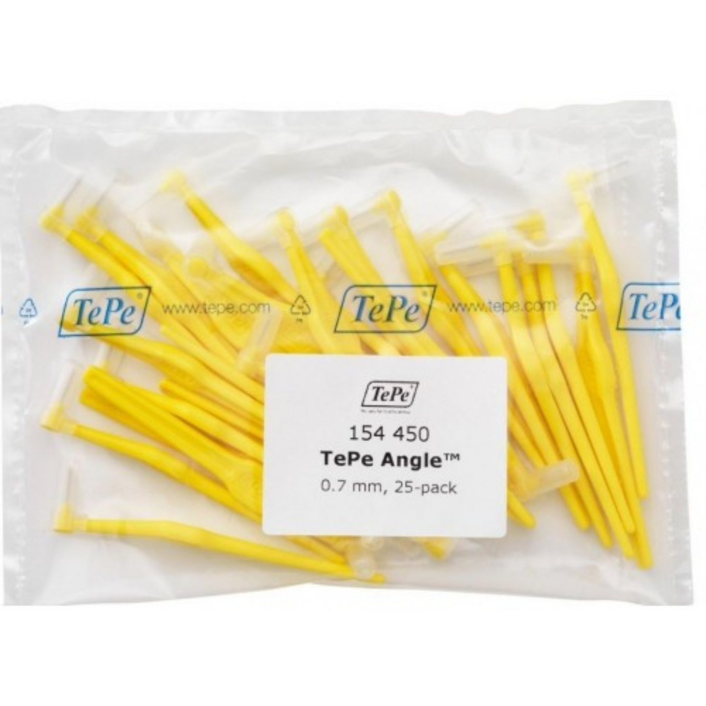 TePe Angle Yellow Size 4 - 0.7mm Interdental Brush - 1 Pack of 25 Brushes