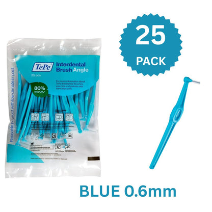 TePe Angle Blue Size 3 - 0.6mm Interdental Brush - 1 Pack of 25 Brushes