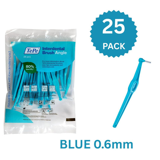 TePe Angle Blue Size 3 - 0.6mm Interdental Brush - 1 Pack of 25 Brushes