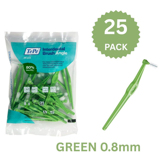 TePe Angle Green Size 5 - 0.8mm Interdental Brush - 1 Pack of 25 Brushes