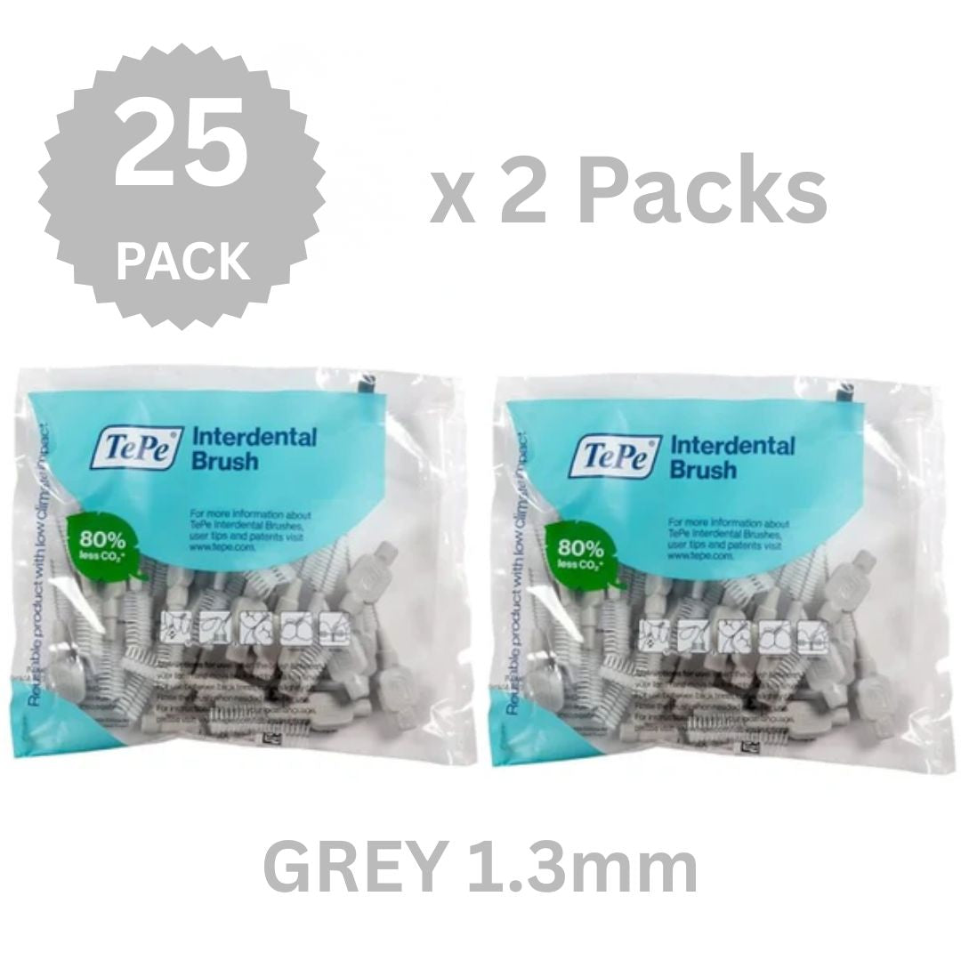 Tepe Interdental Brushes GREY Size 7  x 2 Packs of 25