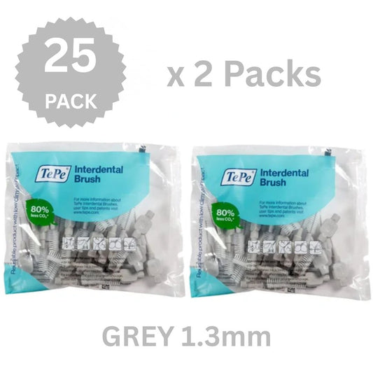 Tepe Interdental Brushes GREY Size 7  x 2 Packs of 25