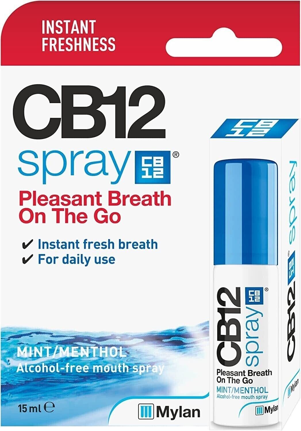 CB 12 Spray – Instant Freshness on the Go With Zinc Acetate, Mint Flavour 15ml