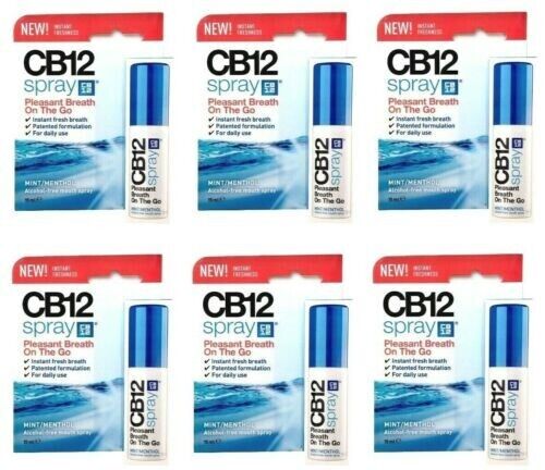 6 x CB12 Oral Spray Instant Freshness NEW Fresh breath spray 15ml