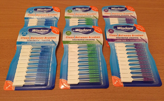 Tooth Picks 6 Packs - LARGE, MEDIUM & FINE Wisdom Interdental Brushes