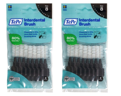Tooth Picks Tepe Interdental Brushes BLACK Size 8  x 10 Packs
