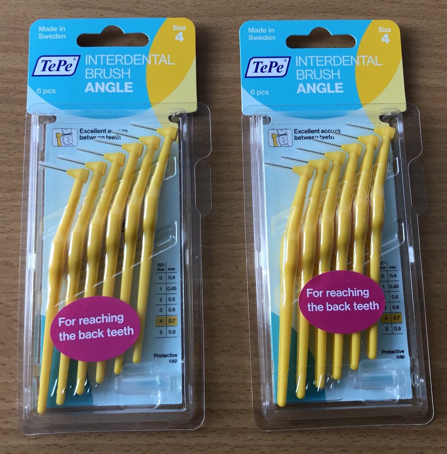 Interdental Tepe Angle Brushes  Size 4 Yellow x 2 Pack