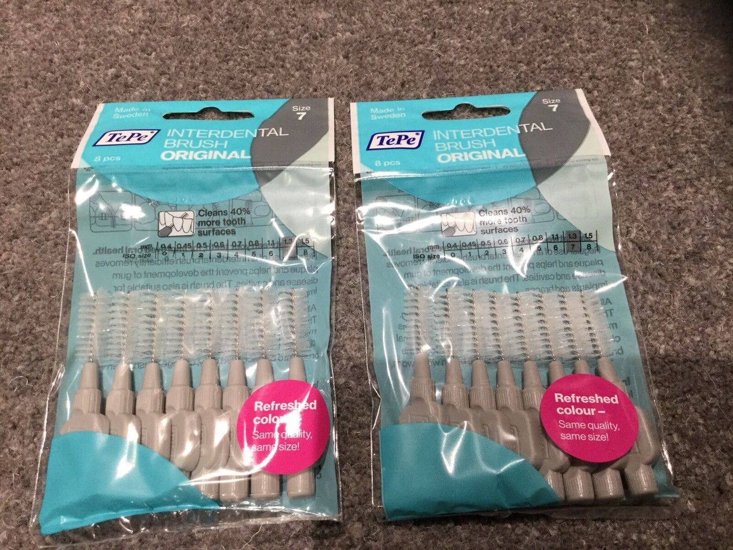 Stocking Filler Tooth Picks Tepe Interdental Brushes GREY Size 7  x 2 Packs