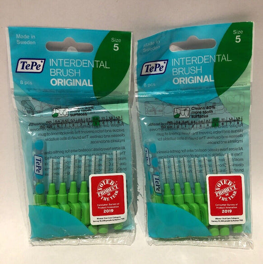 Tepe Interdental Brushes GREEN Size 5  x 2 Packs
