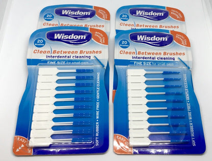 Tooth Picks - 4 Packs BLUE Fine Clean Wisdom Interdentals