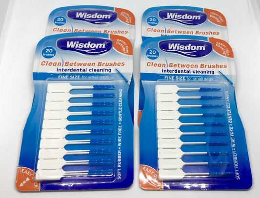 Tooth Picks - 4 Packs BLUE Fine Clean Wisdom Interdentals