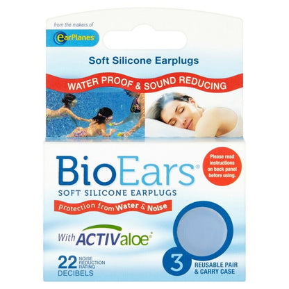 Branded Silicone Earplugs for Sleeping or Swimming, 3 Packs x 3 Pairs