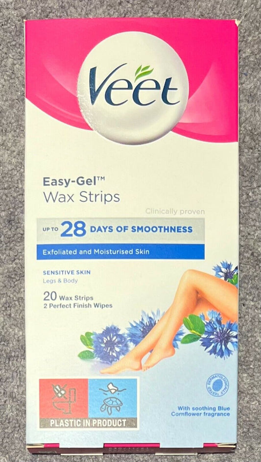 Veet Easy-Gel Wax Strips Legs and Body - 20 Pack