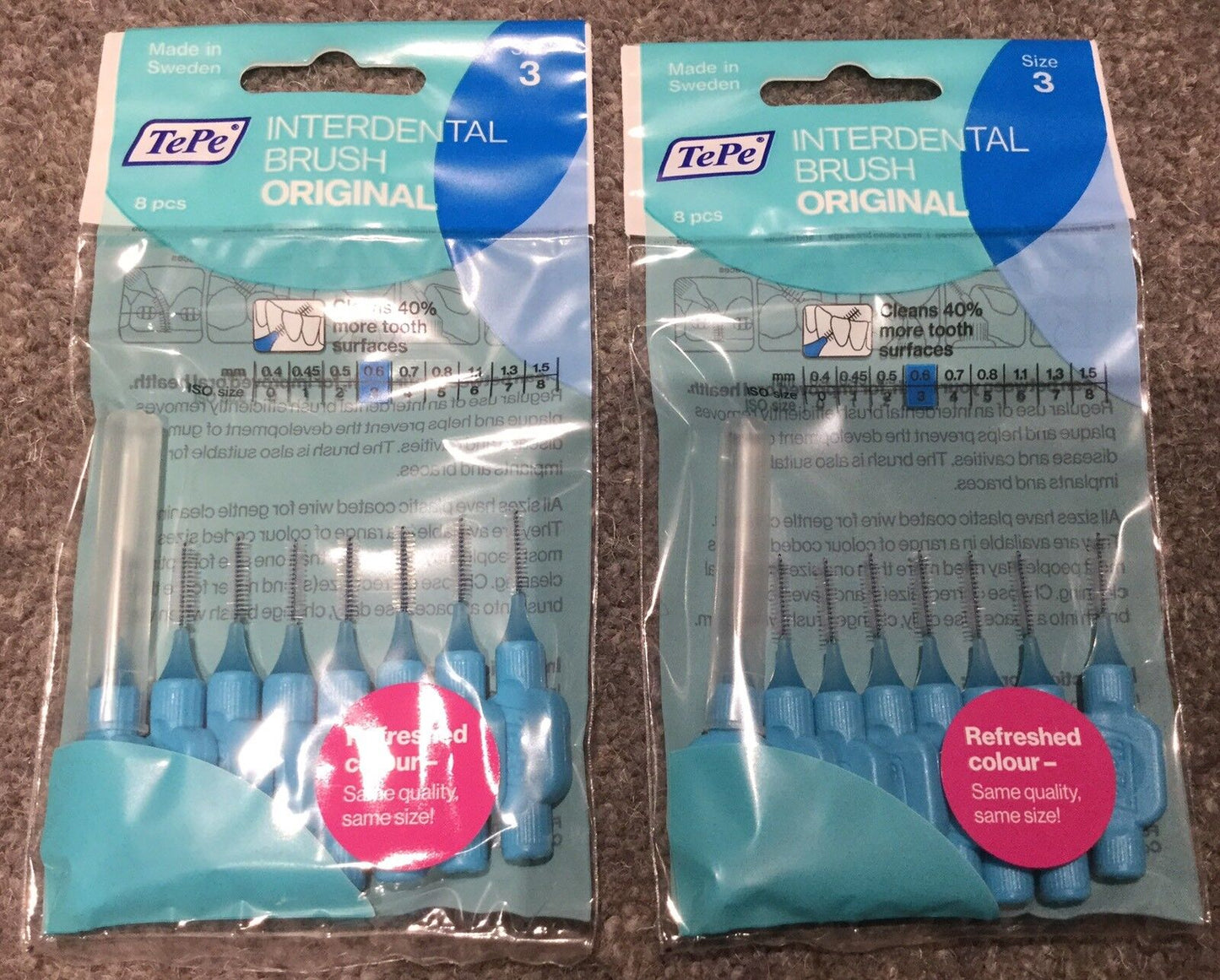 Stocking Filler Tooth Picks Tepe Interdental Brushes BLUE Size 3  x 4 Packs