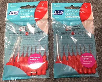 Tepe Interdental Brushes RED Size 2  x 3 Packs