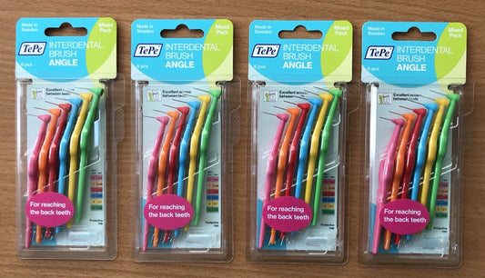 Interdental Tepe Angle Brushes 6 per pack Mixed Pack x 4 Packs