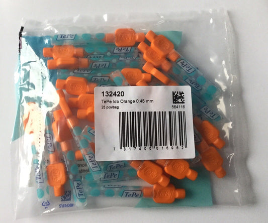 Tepe Interdental Brushes ORANGE Size 1  x 1 Pack of 25