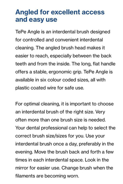 TePe Angle Green Size 5 - 0.8mm Interdental Brush - 1 Pack of 25 Brushes