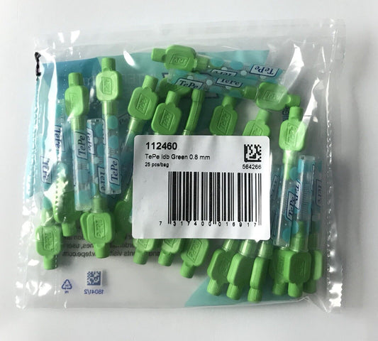 Tepe Interdental Brushes GREEN Size 5  x 2 Packs of 25