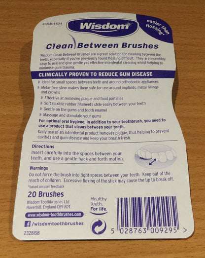 Interdentals Tooth Picks - 2 x Wisdom Purple LARGE Clean Between Rubber Brushes