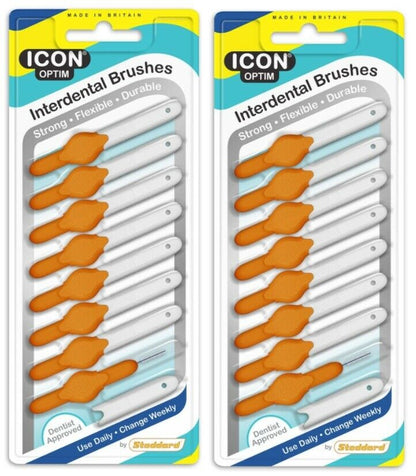 Stoddard Icon Optim Interdentals 8's - 2 Packs of 8 Interdental Brushes Size 1 Orange