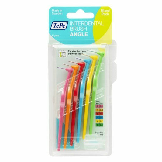 Interdental Tepe Angle Brushes 6 per pack Mixed Pack x 1 Pack