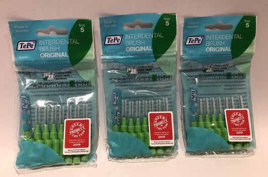 Stocking Filler Tepe Interdental Brushes GREEN Size 5  x 3 Packs