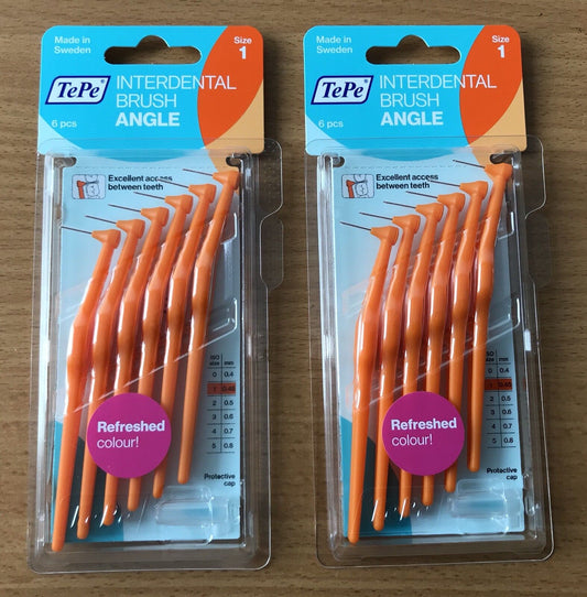Interdental Tepe Angle Brushes Orange Size 1 x 2 Pack