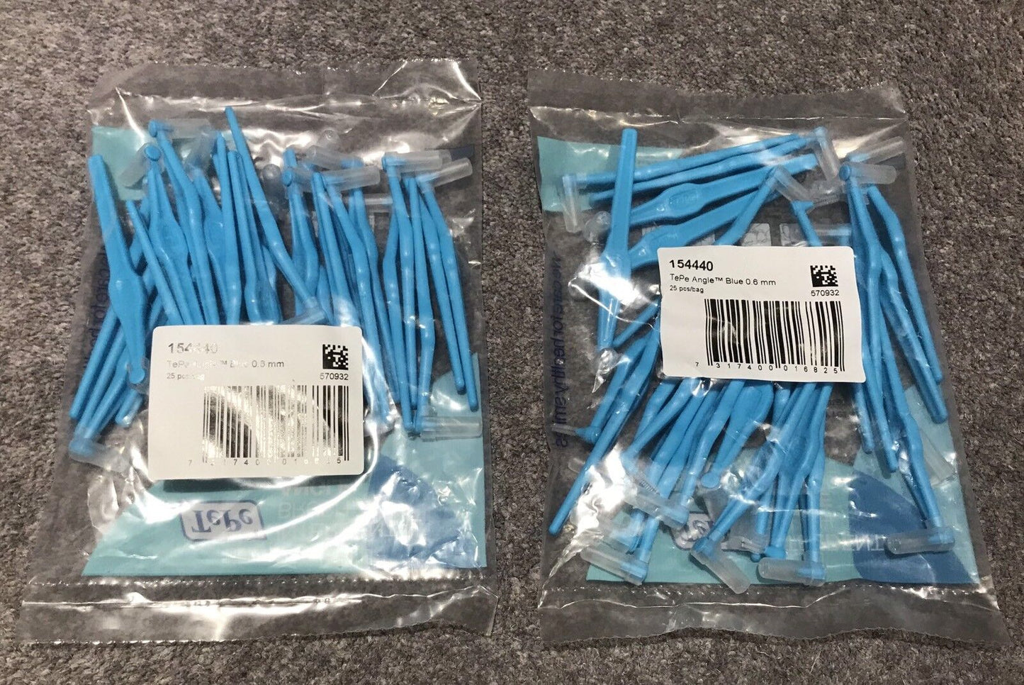 TePe Angle Blue Size 3 - 0.6mm Interdental Brush - 2 Pack of 25 Brushes