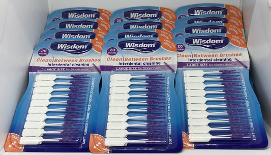 Tooth Picks - 12 x Wisdom Purple LARGE Clean Between Rubber Brushes