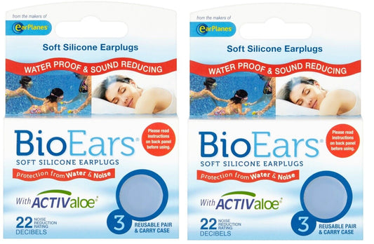 Premium Soft Silicone Earplugs for Sleeping or Swimming, 2 packs x 3 Pairs