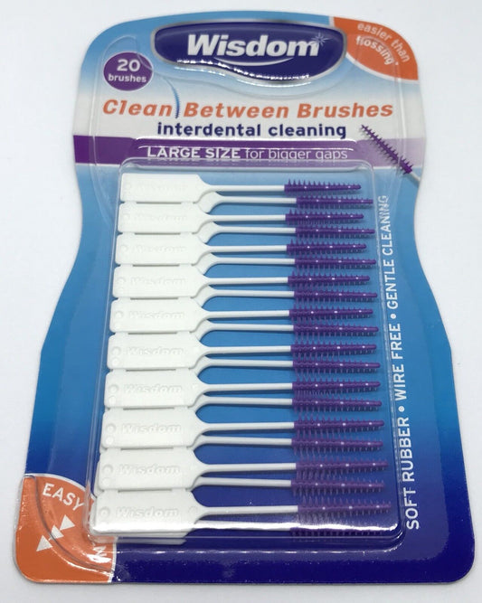 Interdentals Tooth Picks - 1 x Wisdom Purple LARGE Clean Between SMALL Rubber