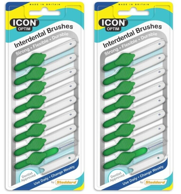 Stoddard Icon Optim Interdentals 8's - 2 Packs of 8 Interdental Brushes Size 5 Green